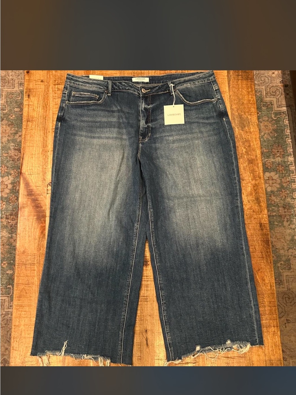 Women's Raw-Hem Wide Leg Jeans